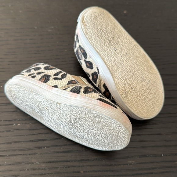 Stuart Weitzman Baby Nuggets animal print metallic gold trim slip on sneakers. 5 - Picture 5 of 6